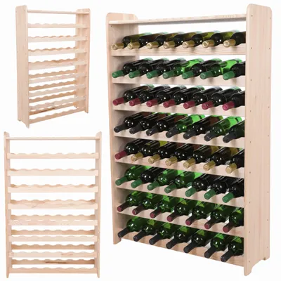 Image de Étagère à vin en bois pour 56 bouteilles