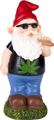 Obrázek produktu pro BRUBAKER Zahradní trpaslík Cannabis - Drzý trpaslík s jointem - Zahradní figurka Funny - Dekorace odolná proti povětrnostním vlivům pro zahradní kempování - venkovní zahradní dekorace - výška 24 cm