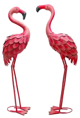 Produktbild von Metall-Gartendekoration, Flamingo-Dekoration, rosa Flamingos für den Garten, Statuen, roter Flamingo, Gartenskulptur, Außenskulpturen, Haus, Terrasse, Rasen, Ornamente