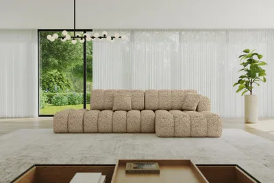 Produktbild von ALTDECOR Ecksofa mit Schlaffunktion und Bettkasten OLEA-L2-S - 321x164x75cm Braun - Corner Sofa Eckcouch Couch L-Form, links/rechts angeordnet Schlafcouch Ausziehbar Wohnlandschaft