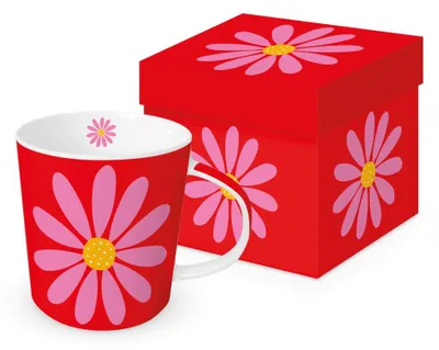 Produktbild von PPD Happy Flower red Trend Mug, in Geschenkbox, Tasse , Becher, New Bone China, 400 ml, 160303324