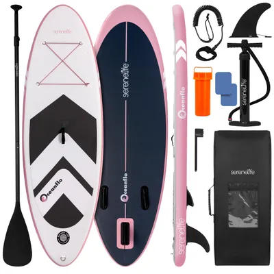 Produktbild von SereneLife Kinder SUP Board Aufblasbar Set mit Zubehör – Rosa