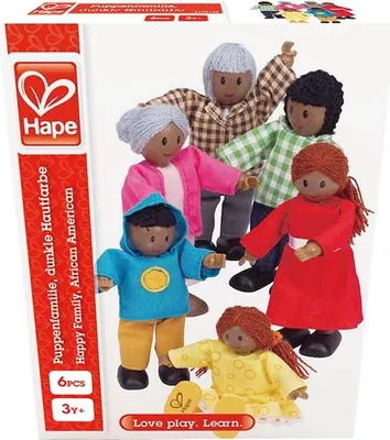 Image de Hape E3501 Famille de poupées, peau foncée