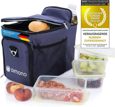 Produktbild von Dimono Multi Picknick-Kühltasche 2.0 Blau - 15 Liter Premium Isolierkorb & Faltbare Thermotasche für Camping, Ausflüge, Strand & Einkauf