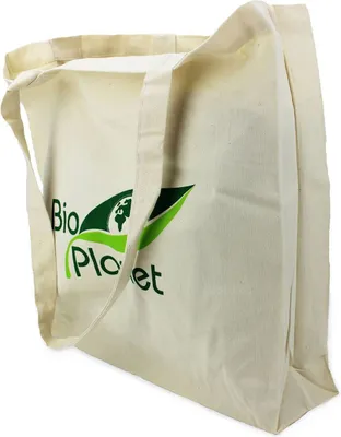Obrázok produktu pre Nákupná Taška So Dnom A Bočmi (Bavlna) S Logom Bio Planet