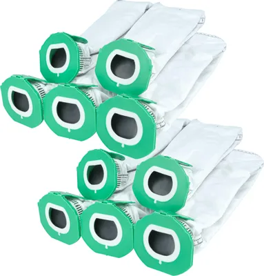 Produktbild von vhbw 10x Staubbeutel Ersatz für Vorwerk FP7, FP7s für Staubsauger - 25cm x 7,6cm Grün Weiß