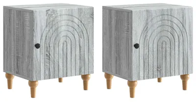 Zdjęcie produktu dla Szafka Nocna 2 pcs Szary Sonoma 43 x 34,5 x 50 cm