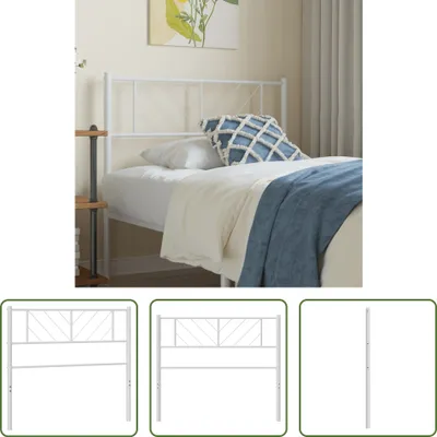Obrázok produktu pre The Living Store Čelo postele kovové biele 100 cm