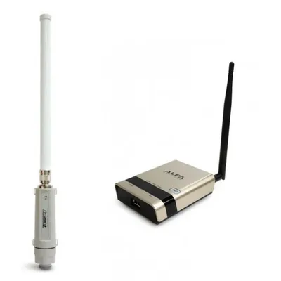 A white background displays a WiFi range extender kit.
