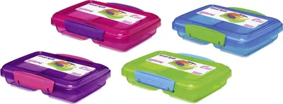 Produktbild von Sistema Lunchbox small Split 2fach unterteilt 350 ml pink lila blau 5000095, 1 Stück