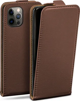 Produktbild von moex® Flip Case kompatibel mit Apple iPhone 12 Pro Max - Hülle mit 360 Grad Schutz, Dunkelbraun