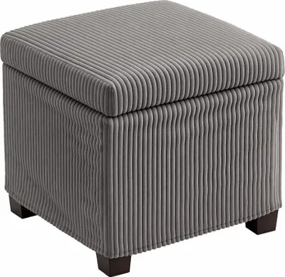 Produktbild von HOMCOM Aufbewahrungshocker (30 l), Aufbewahrungshocker mit abnehmbarem Deckel, Wš¹rfel-Fu?hocker mit Cordbezug, fš¹r Wohnzimmer, Schlafzimmer, Flur, Tragkraft 120 kg, 40 x 40 x 40 cm, Grau
