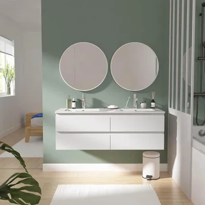 Immagine prodotto di Mobile bagno doppio SORRENTO da 120 cm con piano in Vetroceramica