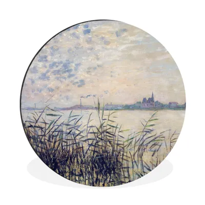 Produktbild von MuchoWow® Aluminium Wandkreis Die Seine bei Argenteuil - Claude Monet Ø 60 cm Wanddeko Modern Wohnzimmer - Wand Kreis - Wandbild - Schlafzimmer - Aluminium Bild - Kinderzimmer - Wohnzimmer Dekoration - Wandschmuck