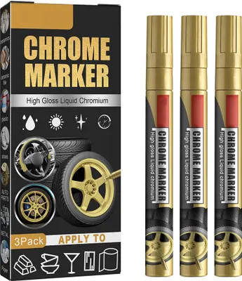 Produktbild von 3pcs Auto Reparaturfarbe Kratzerentferner Stift Hochglanz Flüssigkeit Chrom Marker Chrom