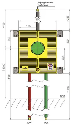 Image de MHS Boîtier d'installation pour douche DUU1500180/MO-I, douchette centrale, encastré, raccordement KELOX, 1 pièce.