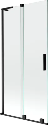 Produktbild von Mexen Velar L Badewannen-Faltwand 2-teilig verschiebbar 95 x 150 cm, transparent, schwarz - 896-095-003-01-70