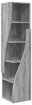 Image de vidaXL Armoire d'angle, 32x32x140 cm, panneaux de particules, imitation bois Sonoma gris