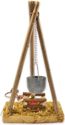 Produktbild von Mini Lagerfeuer mit Kessel und Licht E10 Ø 15 cm - 78288 | Zubehör Weihnachtskrippe