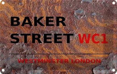 Produktbild von vianmo Blechschild 20x30 cm Street Baker WC1 Abenteuer Reisen England Urlaub