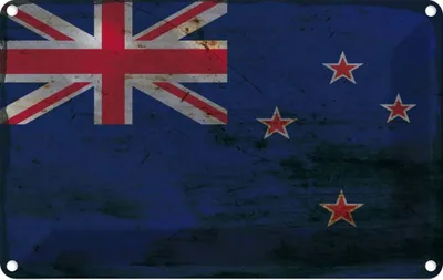 Produktbild von vianmo Blechschild 20x30 cm Neuseeland New Zealand Rost Flagge Fahne Wappen