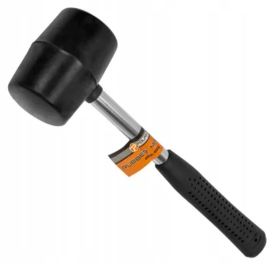 Zdjęcie produktu dla Młotek gumowy metalowy uchwyt czarny 65 mm 450g Polax