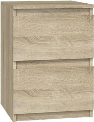 Obrázek produktu pro Moderní noční stolek MALWA M2 se 2 zásuvkami – kompaktní a stylový | Barva: dub Sonoma | Rozměry: 30 x 30 x 40