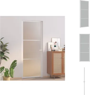 Obrázok produktu pre vidaXL Interiérové dvere 76x201,5 cm Biele matné sklo a hliník - Vchodové dvere