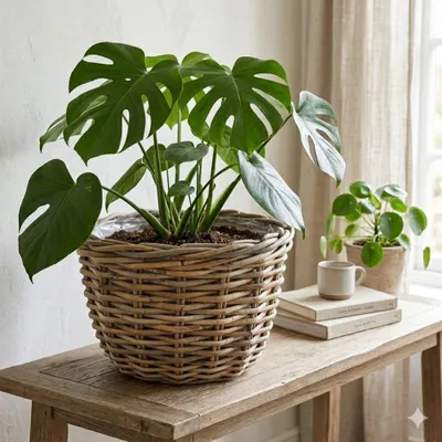 Produktbild von Pflanzkorb BÜSUM Natural Grey ca.40cm Natur-Rattan Korb Übertopf