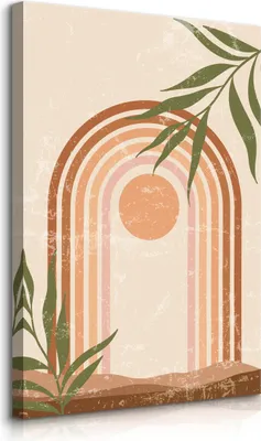 Produktbild von Muralo Leinwandbild Canvas ABSTRAKTION Blätter Sonne Regenbogen für Wohnzimmer Br. 40cm x Hö. 60cm