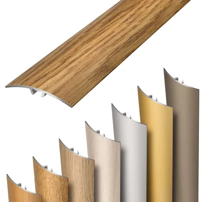 Produktbild von Dalsys Übergangsprofil selbstklebend, zum Stecken und verbinden 93cm x 30mm aus Aluminium, Boden Übergangsleiste Höhenausgleich in Eiche