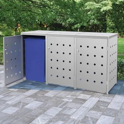 Produktbild von Mülltonnenbox für 3 Tonnen 240 L Edelstahl