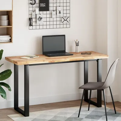 Image de Maison Exclusive - Plateau de bureau non traité 160 x 50 x 4 cm en bois massif d'acacia