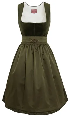 Produktbild von KRÜGER Dirndl INESSA Midi-Länge 60 cm Flieder Gelb mit Schürze zum Binden