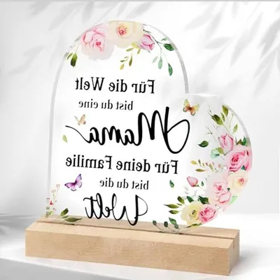 Productafbeelding van Acryl Plaques - Decoratief Bord - Cadeau Geven - Hartvormig Design - 16.5 x 16 cm - Transparant