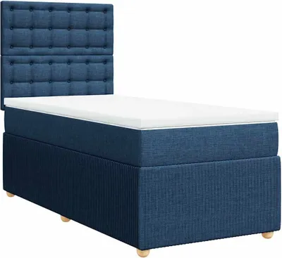 Immagine prodotto di vidaXL Letto a molle con materasso blu 90x200 cm in tessuto