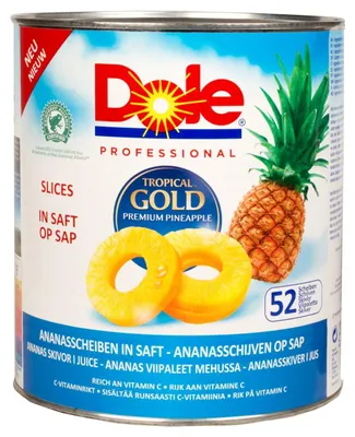 Produktbild von Dole Ananasscheiben in Saft 3000 ml – 100% natürlicher Geschmack, ohne Zucker