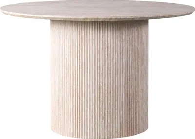 Image de Table à manger ronde Lagos - Ø120x76cm - Travertin