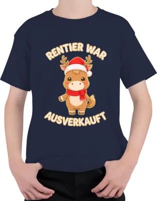 Produktbild von Rentier war t Weihnachten süß Geschenk Kinder lustig Uni Kinder T-Shirt, Navy, 152