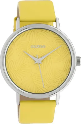 Produktbild von Oozoo Damen Lederarmband Uhr Timepieces gelb Analog Quarzuhr UOC10169