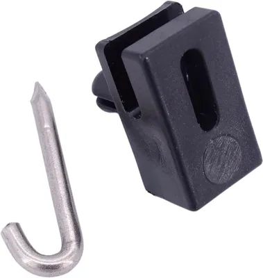 Produktbild von Spanndrahthalter mit Edelstahl-Hakennagel in Schwarz (100 Stück)