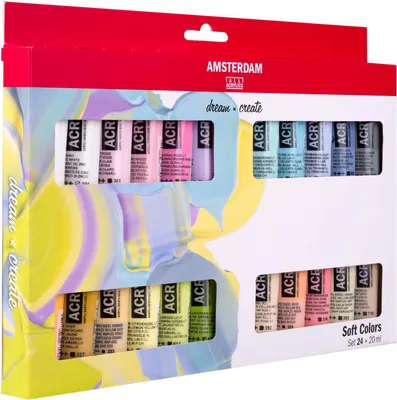 Immagine prodotto di Royal Talens 17820524 ROYAL TALENS Vernice acrilica AMSTERDAM Colori tenui, 24 x 20 ml
