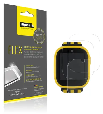 Immagine prodotto di 2x Pellicola protettiva per Xplora X6 Play BVB-Edition, rivestimento al 100%, Protezione dipos Flex