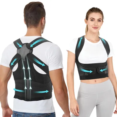 Produktbild von Haltungskorrektur Bandage - Rücken Geradehalter - X-förmig, Atmungsaktiv Elastisch, Verstellbare Schultergurte, Für Erwachsene Unisex, Größe L