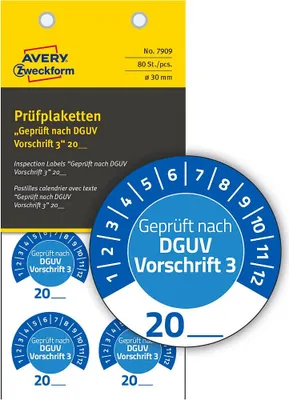Immagine prodotto di AVERY Zweckform 7909 80 AVERY Zweckform Prüfplaketten 7909 blau