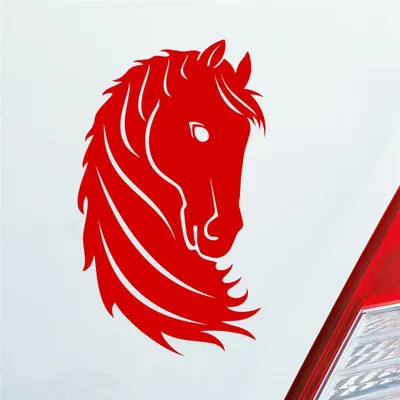 Produktbild von Auto Aufkleber Pferd Horse Pony Pferdeliebhaber Reiten 15x9 cm Rot Sticker Heckscheibenaufkleber