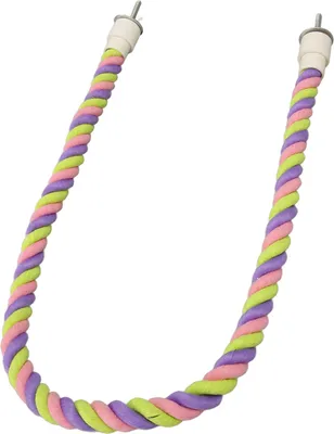 Obrázek produktu pro Ptačí lano Perch Zábavné barevné houpačky Šplhání Bavlněné lano Ptačí hračky pro papoušky Kakadu Papoušci Holubice Budgie 80cm/31.5in