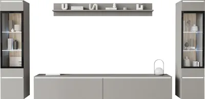 Produktbild von MIRJAN24 Wohnwand Vera II, Stilvoll Wohnzimmer-Set, TV-Schrank, Modern Mediawand (Palladgrau, mit Beleuchtung)