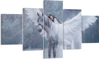 Produktbild von Bild auf Leinwand - Leinwandbild - Frau Pferd Natur - 125x70cm - Wand Bild - Wanddeko - Wandbilder - Leinwanddruck - Bilder - Kunstdruck - Wanddekoration - Leinwand bilder - Wandkunst - EA125x70-3998