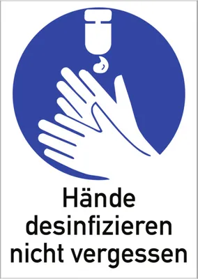 Produktbild von Dreifke® Hände desinfizieren nicht vergessen, Kombischild, Aluminium, 210x297 mm